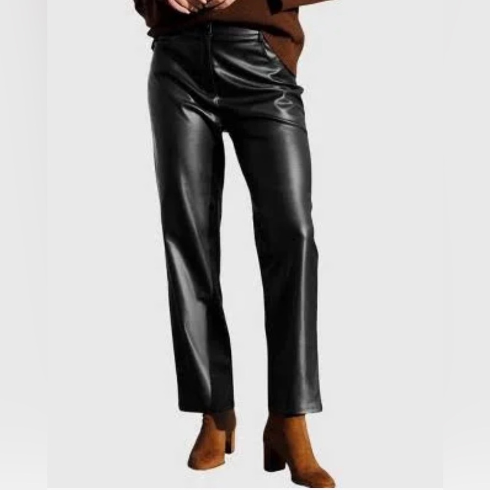 Sleek Black Faux Leather Pants